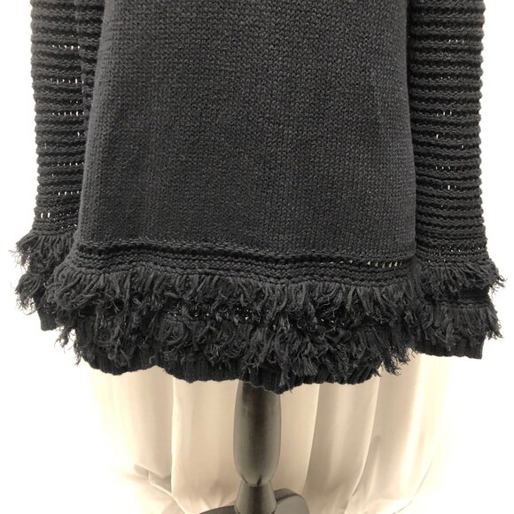 Chaser Sweater Womens Size Medium Black Pullover Fringed Bell Sleeves Chic Boho - Picture 4 of 10